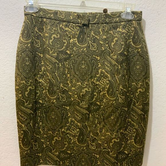 ESCADA Pull-On Paisley Skirt Size 40 Multicolor wool blend - Picture 7 of 10